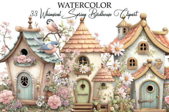 Download Whimsical Spring Birdhouse Clipart - Art Collection
