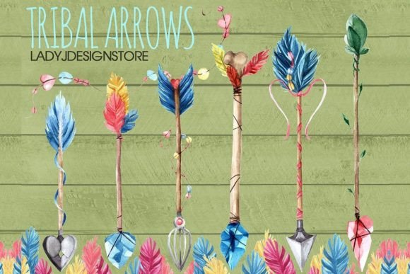 Download Watercolor Tribal Arrows Clipart - Art Collection
