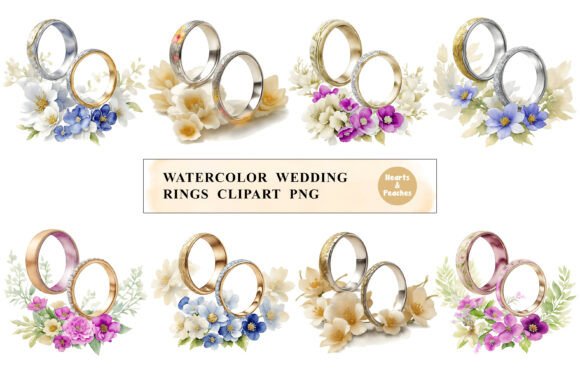 Download Watercolor Wedding Rings Clipart PNG - Art Collection
