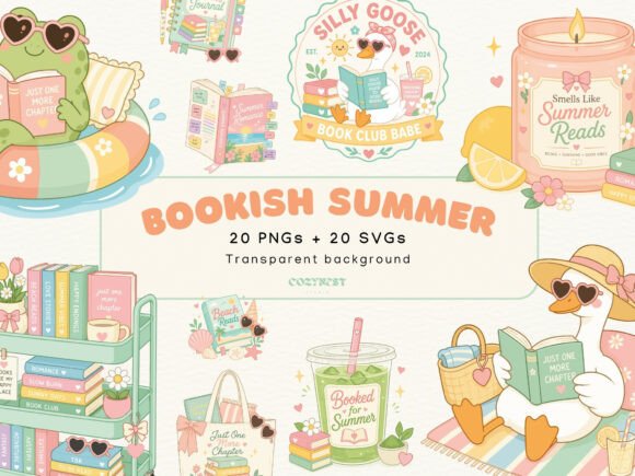 Download Bookish Summer Cliparts Cute Reading PNG - Art Collection