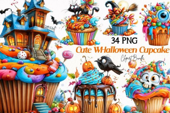 Download Halloween Cupcake Clipart Set - Halloween Collection