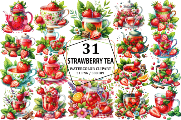Download Strawberry Tea Clipart Sublimation PNG - Art Collection