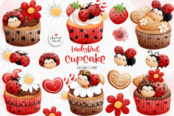 Download Birthday Ladybug Cupcake Clipart - Art Collection