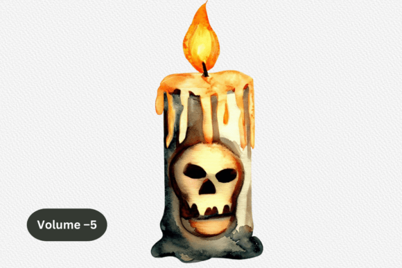 Download Halloween Candles Watercolor Clipart - Halloween Collection