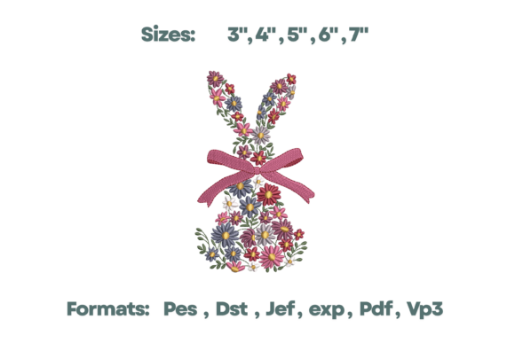 Download Floral Bunny Silhouette Embroidery Art - Art Collection