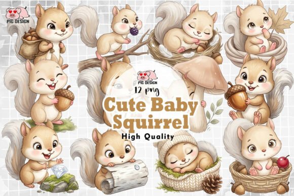 Download Cute Baby Squirrel Clipart PNG - Art Collection