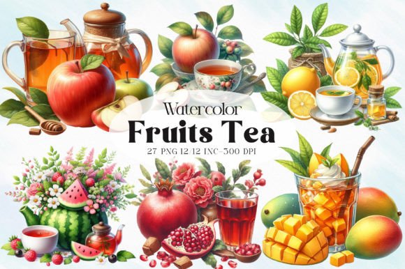 Download Fruit Tea Clipart Bundle - Art Collection