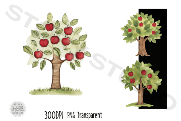 Download Cute Apple Tree Clipart Set - Art Collection