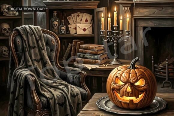 Download Spooky Living Room Halloween Decor Art - Halloween Collection