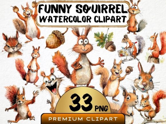Download Funny Squirrel Clipart Bundle&nbsp; - Art Collection
