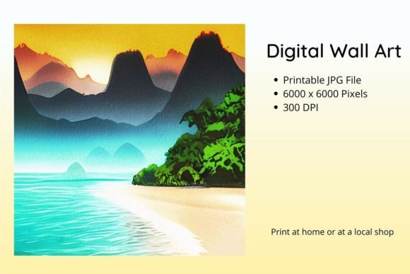 Download Digital Wall Art-Abstract Tropical Scene - Art Collection