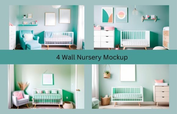 Download 4 Wall Art Frames Nursery Mockup - Art Collection