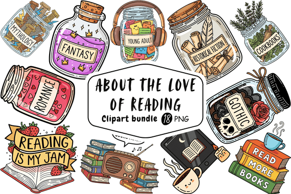 Download Cozy Reading &amp; Book Genre Clipart - Art Collection