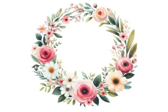 Download Watercolor Floral Wreath Clipart - Art Collection