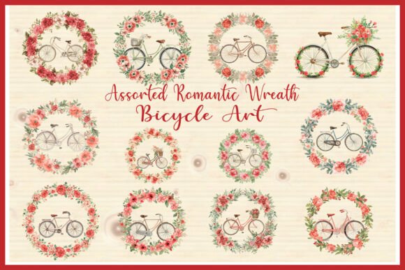 Download Assorted Romantic Wreath Bicycle Art - Art Collection
