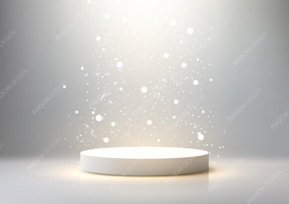 Download White 3d Pedestal Sparkling Particles - Art Collection