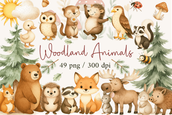 Download Woodland Animals Clipart, Baby Nursery, - Art Collection