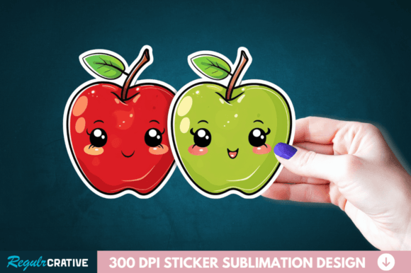 Download Cute Apple Couple Sticker PNG Clipart - Art Collection