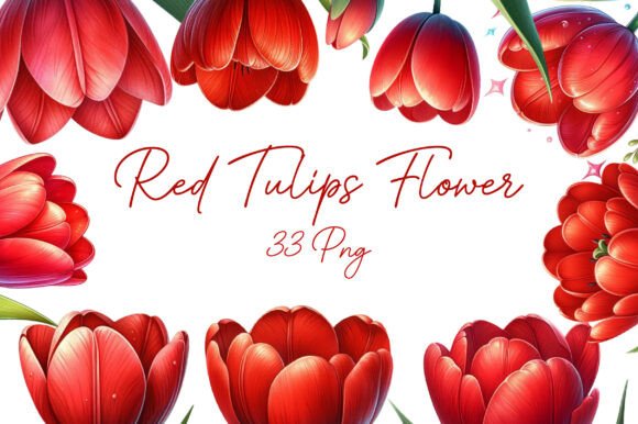 Download Watercolor Red Tulips Flower Clipart - Art Collection