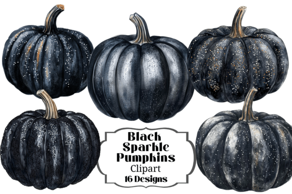 Download 16 Black Glitter Sparkle Pumpkin Clipart - Art Collection