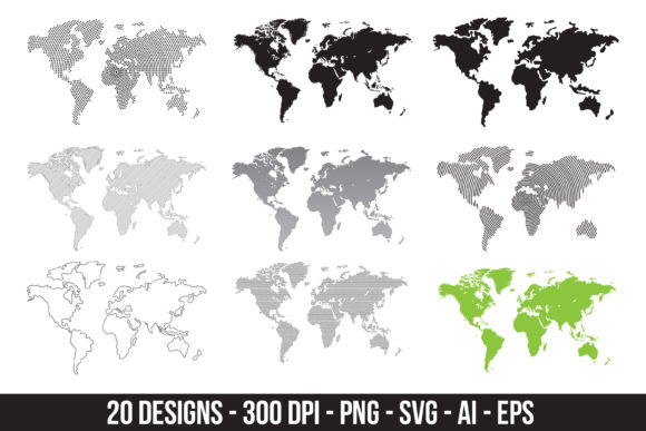 Download World Map Clipart Set - Art Collection