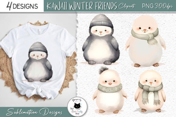 Download Cute Winter Animal Clipart | Kawaii PNG - Art Collection