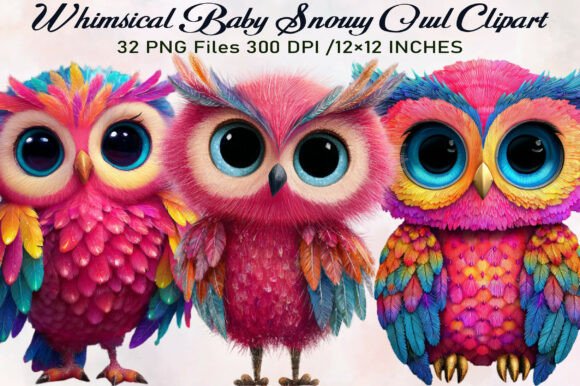 Download Whimsical Baby Snowy Owl Clipart - Art Collection