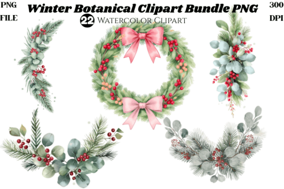 Download Winter Botanical Clipart Bundle PNG | - Art Collection