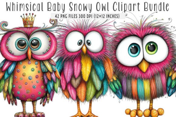 Download Whimsical Baby Snowy Owl Clipart - Art Collection