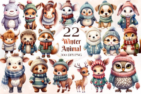 Download Cute Winter Animal Sublimation Clipart - Art Collection