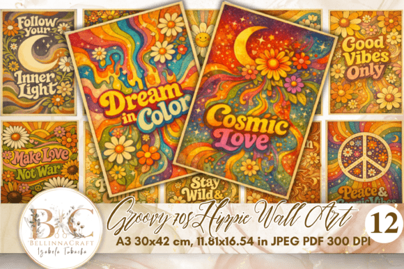 Download Groovy 70s Hippie Wall Art Printable - Art Collection