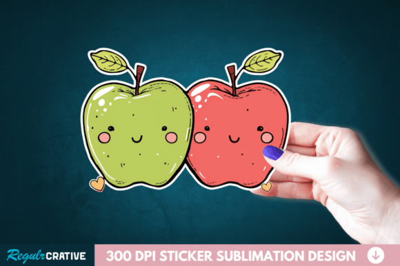 Download Cute Apple Couple Sticker PNG Clipart - Art Collection
