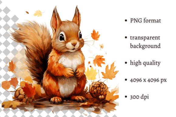 Download Cute Watercolor Autumn Squirrel Clipart - Art Collection
