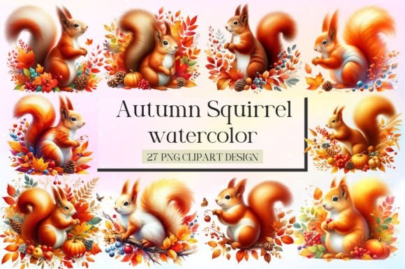 Download Watercolor Autumn Squirrel Clipart - Art Collection