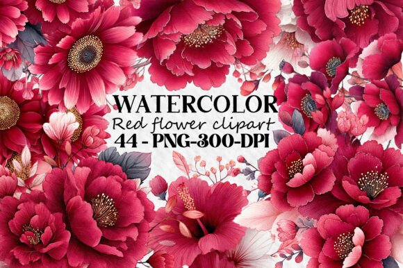 Download Watercolor Red Flower Clipart - Art Collection