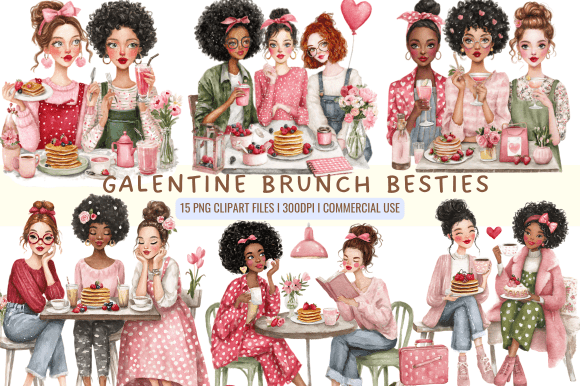 Download Galentine Brunch Besties Clipart - Art Collection