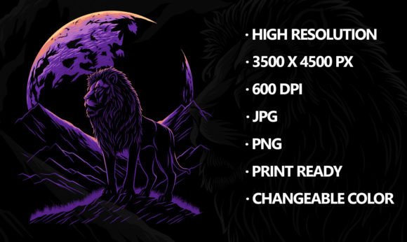 Download Neon Lion Silhouette Vibrant Color Art - Art Collection