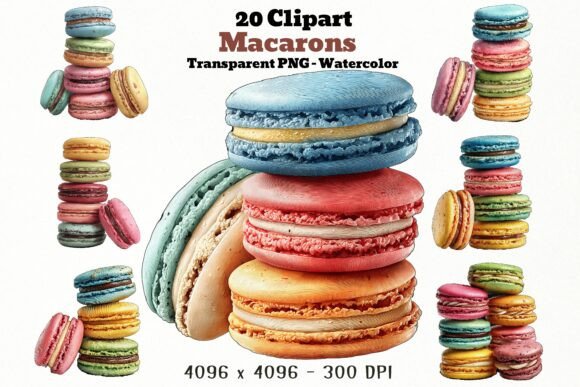 Download 20 Macarons PNG Clipart - Art Collection