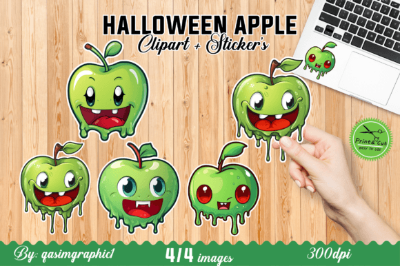 Download Halloween Apple Green Stickers - Halloween Collection
