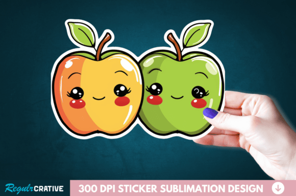 Download Cute Apple Couple Sticker PNG Clipart - Art Collection