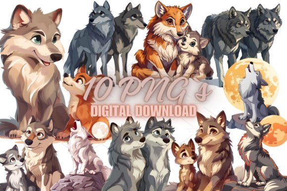 Download Cute Wolf Clipart, PNG 5S-51 - Art Collection