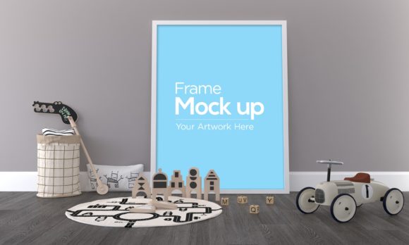 Download Kids Photo Frame Mockup Laying on Floor - Photo Collection