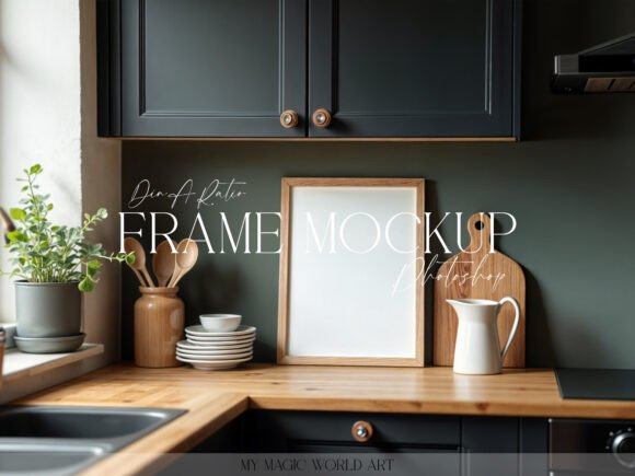 Download Mockup Frame in the Kitchen - Mockup frame Collection