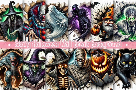 Download Scary Halloween Wall Break Background - Halloween Collection