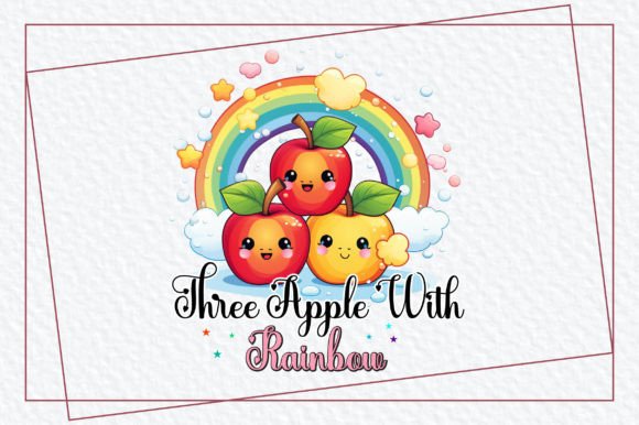 Download Cute Apple Rainbow Clipart PNG - Art Collection
