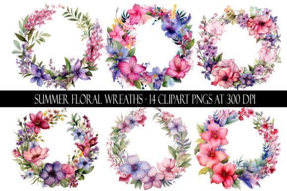 Download Summer Floral Wreath Clipart - Art Collection