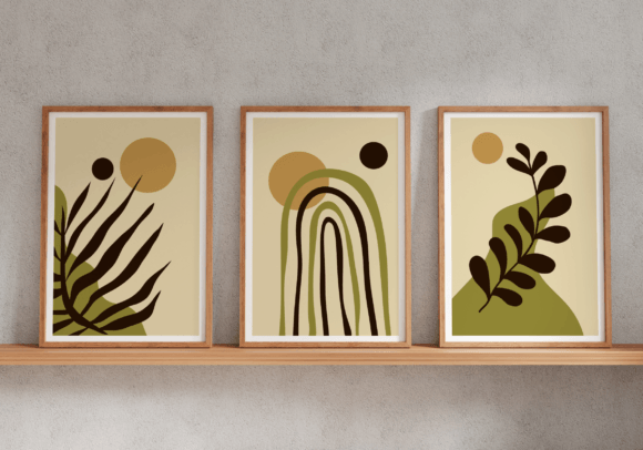 Download Set of 3 Hand Drawn Boho Wall Art - Art Collection