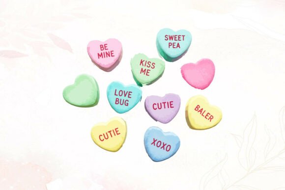 Download Assorted Pastel Candy Conversation Heart - Art Collection