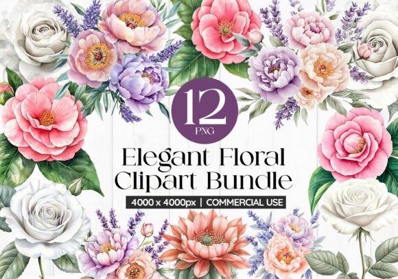 Download Elegant Floral Clipart Bundle - Art Collection