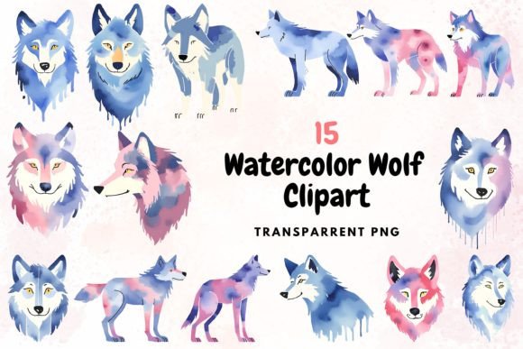 Download Watercolor Wolf Clipart PNG - Art Collection